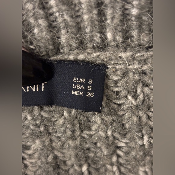 Zara Charcoal asymmetrical Knit Pullover sweater. - Picture 10 of 10